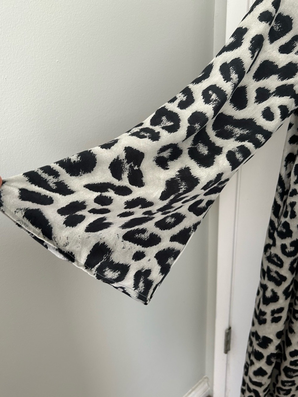 Luna Animal Print Black & White Kimono, Size Small. - Picture 5 of 6